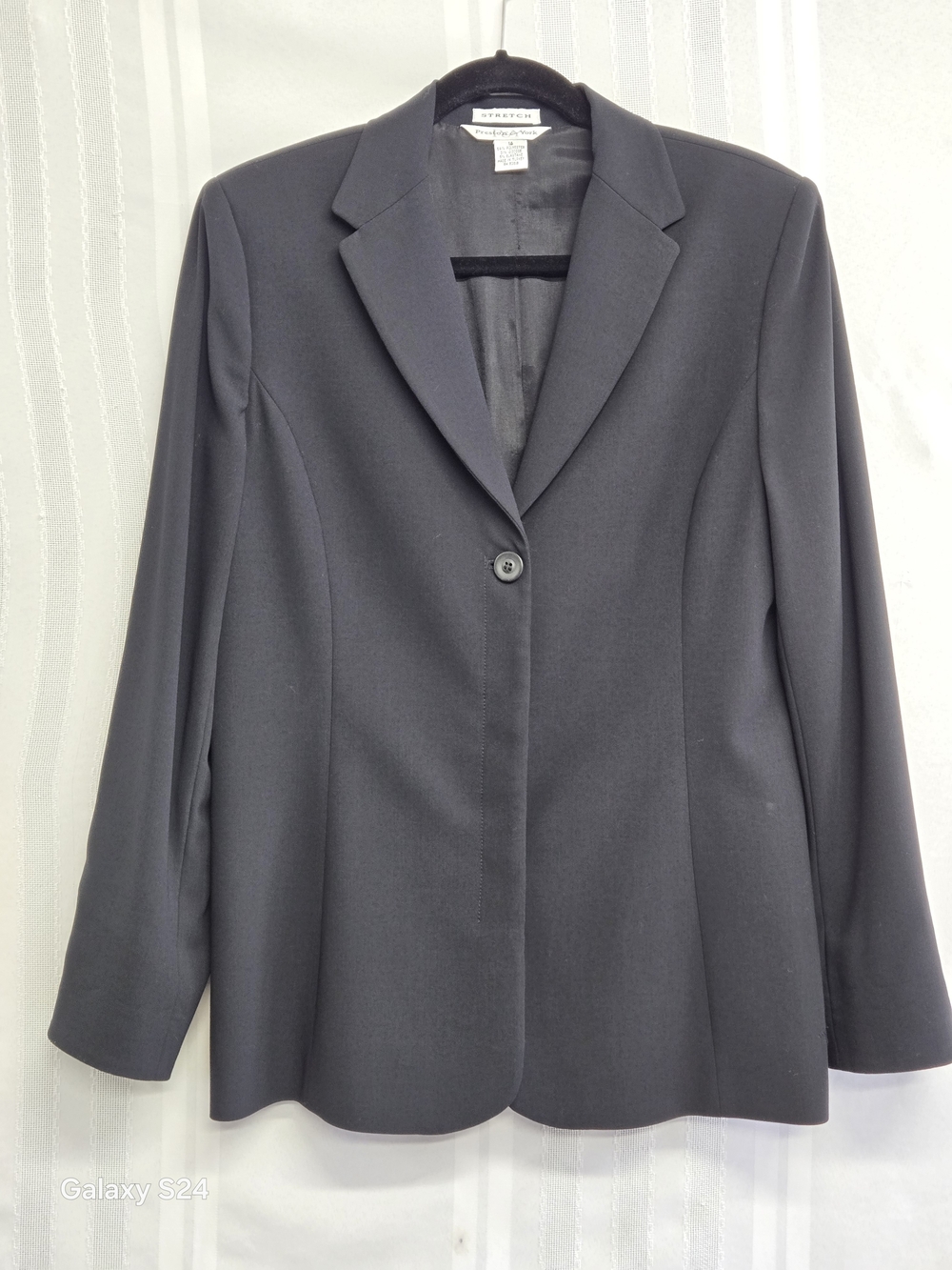 PRESTON AND YORK  Black Single-Button STRETCH Women's Blazer SZ 14